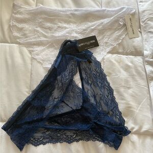 Chantelle Women's Lace Panties - White and Blue